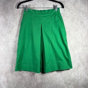 Vintage Girl Scouts Skirt Girls 14 Green Uniform Pleated Elastic Waist Pockets